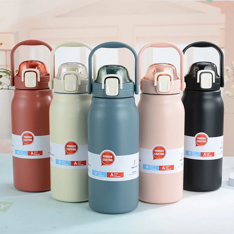 Double-Walled Vacuum Flask with Straw - Savvy Savins