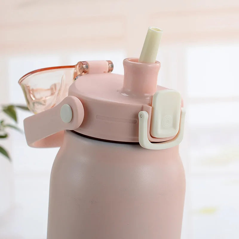 Double-Walled Vacuum Flask with Straw - Savvy Savins