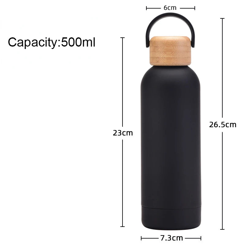 500ml Portable Wooden Cap Water Bottle - Savvy Savins