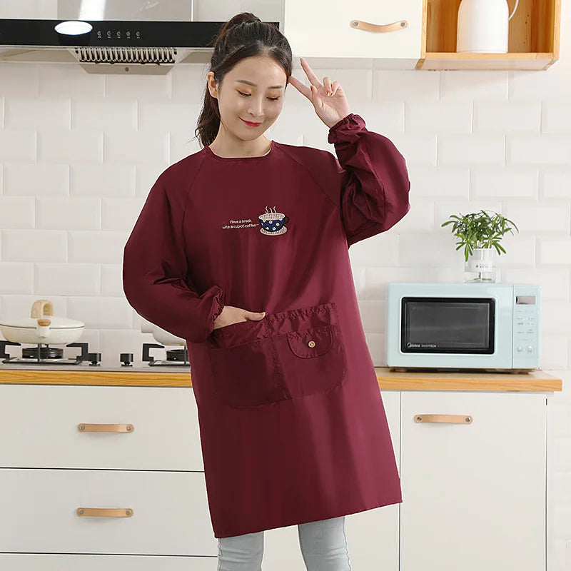 Waterproof Long-Sleeve Smock Apron - Savvy Savins