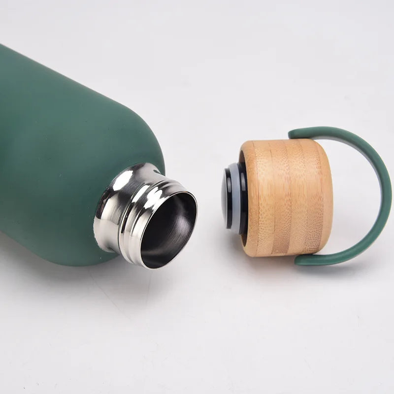 500ml Portable Wooden Cap Water Bottle - Savvy Savins