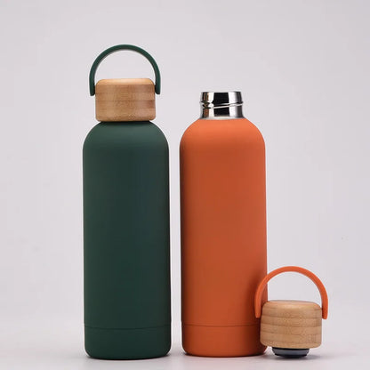 500ml Portable Wooden Cap Water Bottle - Savvy Savins