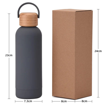 500ml Portable Wooden Cap Water Bottle - Savvy Savins