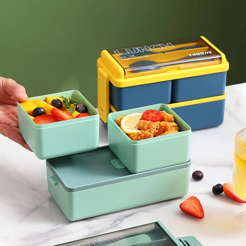 Portable 2-layers 1400ML Bento Box - Savvy Savins