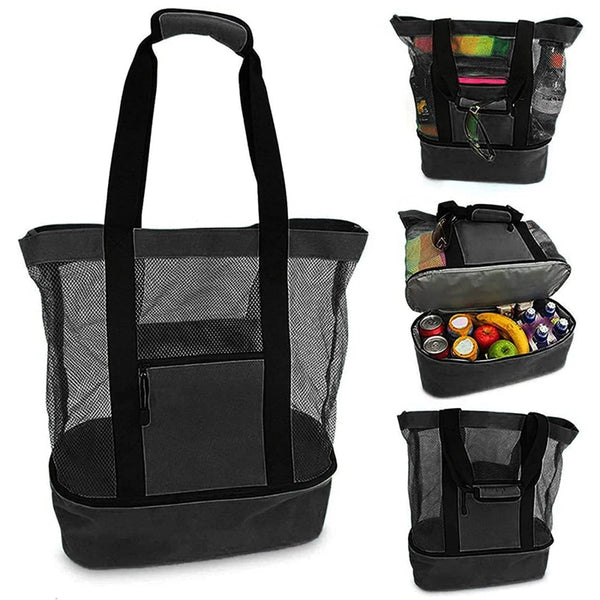 High Capacity Double-layer Mesh Transparent Bag