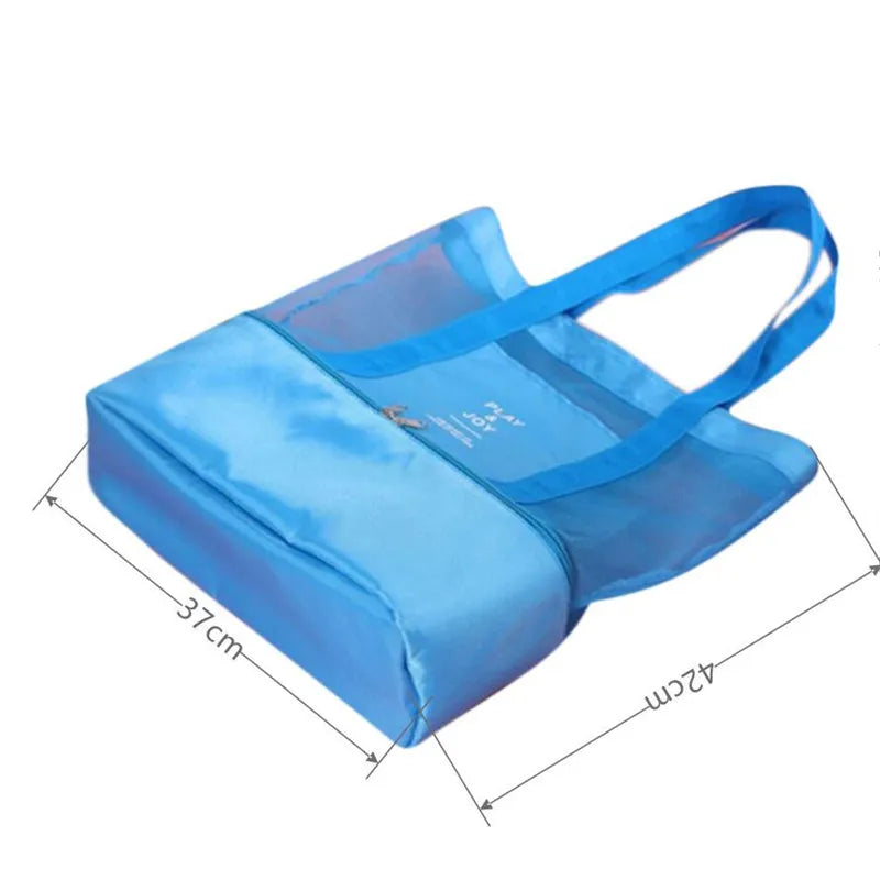 High Capacity Women Mesh Transparent Bag - Savvy Savins